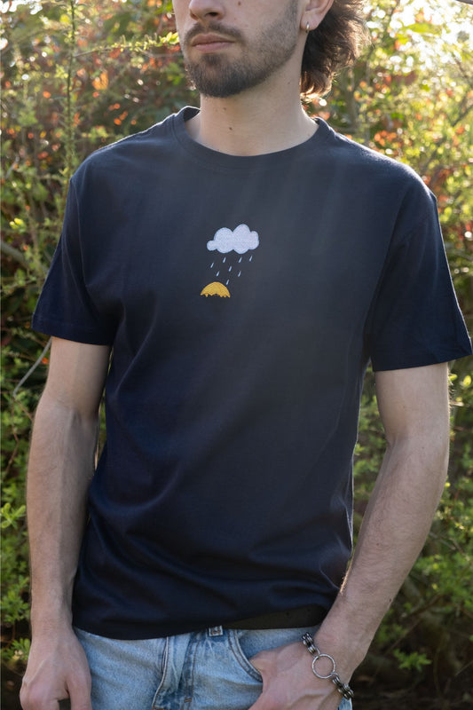 T-shirt à manche courte « Parapluie jaune »